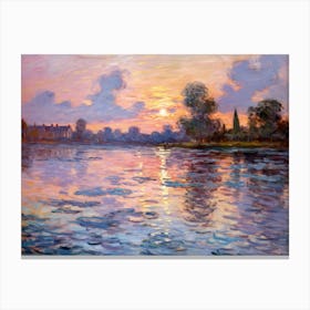 Sunset On The Seine 4 Canvas Print