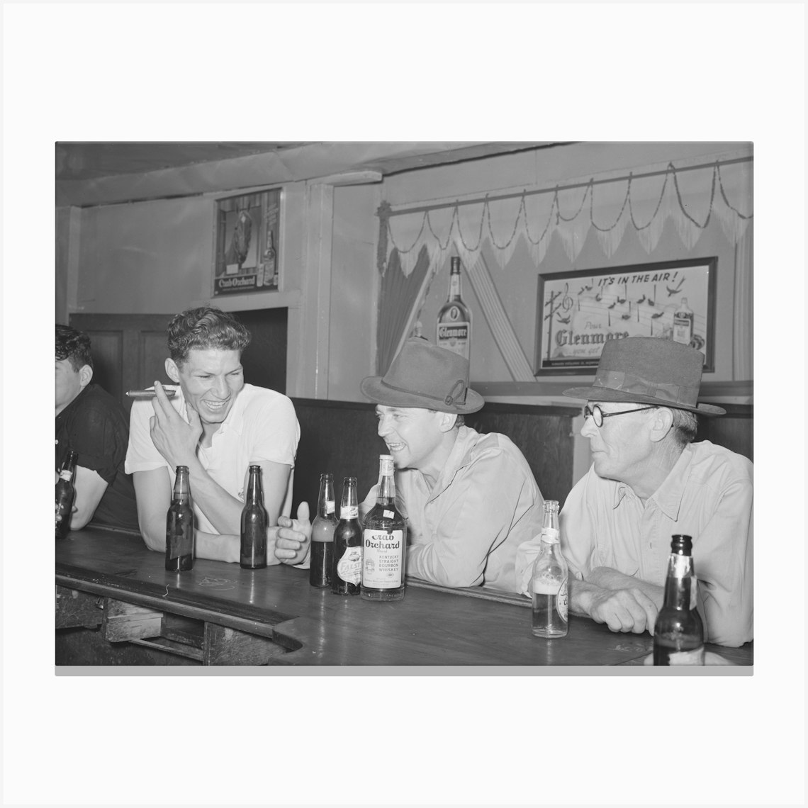 Barroom Scene On Payday, Mogollon, New Mexico By Russell Lee Canvas Print by Fy! Classic Art Prints and Posters