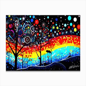 New Years Eve Inspired - Rainbow Trees Canvas Print