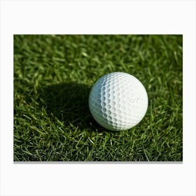 Golf Ball Resting On A Freshly Cut Green Fairway Detailed Texture Of The Grass Surrounds The Dimple (4) Canvas Print