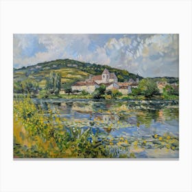 Tranquil Waterside Hideaway Painting Inspired By Paul Cezanne Canvas Print