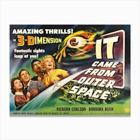 It Came From Outer Space, Scifi Movie Poster Canvas Print