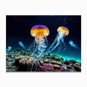 Jellyfishes 4 Canvas Print