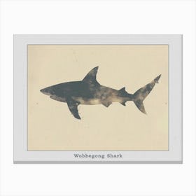 Wobbegong Shark Silhouette 4 Poster Canvas Print