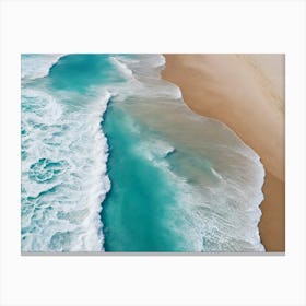 Into the Water - Aerial View Of A Beach Canvas Print
