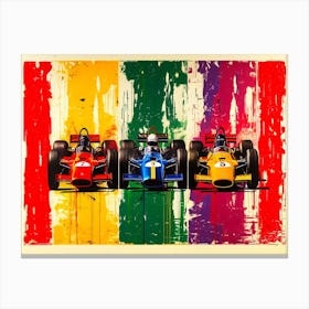 Auto Racing Gifts - 3 Racing Cars Canvas Print