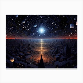 City In Space Canvas Print