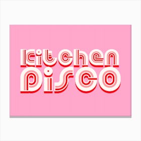 Kitchen Disco Pink and Red Canvas Print
