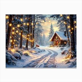 Santa'S Cabin Canvas Print