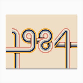 1984 Retro Typography Canvas Print