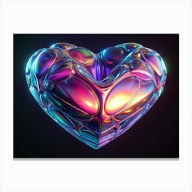 3d Rendered Holographic Heart Canvas Print