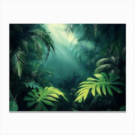 3d Tropical Forest Wild Jungle Canvas Print