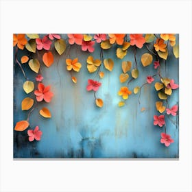 Elegant Colorful With Vibrant Flower Hanging Branches 14 Canvas Print