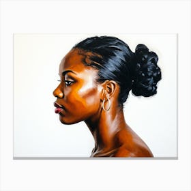 Side Profile Of Beautiful Woman Oil Painting 178 Canvas Print