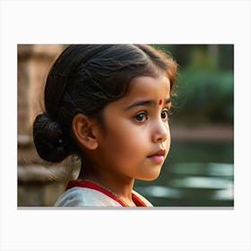Little Girl In Indian Dress Canvas Print