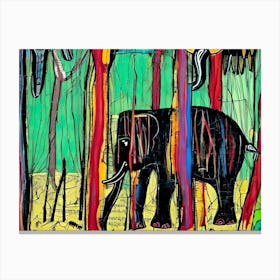 Elephant In The Forest Canvas Print