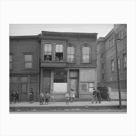 House And Children In African American Section Of Chicago, Illinois By Russell Lee Canvas Print
