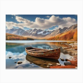 Boat On The Lake 4 Canvas Print