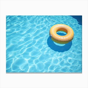 Swimming Pool And Yellow Donut Canvas Print