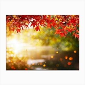 Autumn Themed Frame Showcasing An Explosion Of Vibrant Foliage Hues Ranging From Deep Reds To Warm (2) Canvas Print