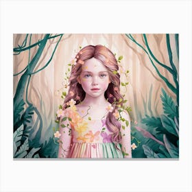 Fairy Girl In The Forest 2 Canvas Print