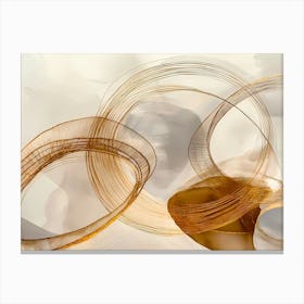 Abstract Gold Circles Canvas Print