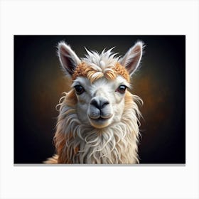 Portrait Of An Alpaca Canvas Print