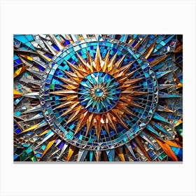 Stained Glass Sunburst 5 Canvas Print