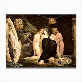 "Hekate" Rare early depiction of Hekate or Hecate - Goddess of Witches by English painter and poet William Blake (1757-1827) Ancient Artwork Named "The Night of Enitharmon's Joy" First Pagan Witchy Witchcraft Witchcore Gothic Unusual RENAISSANCE Canvas Print