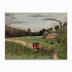 Landscape And Four Young Girls (Paysage Et Quatre Jeunes Filles), Henri Rousseau Canvas Print