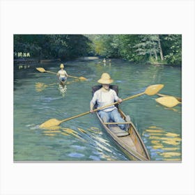 Skiffs, By Gustave Caillebotte, 1877, French Impressionist Painting, Oil On Canvas Canvas Print