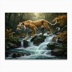 Tiger In The Forest Canvas Print