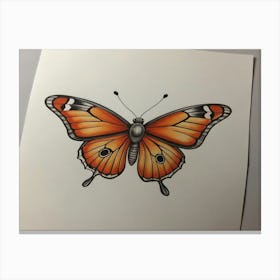 Orange Butterfly 2 Canvas Print