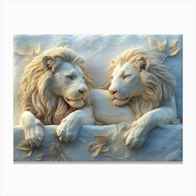 Exquisite 3d Relief Lion 1 Canvas Print