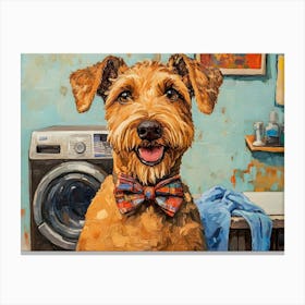 Laundry Airedale 6 Canvas Print