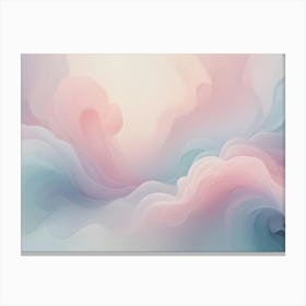 Abstract Background With Smooth, Flowing, Translucent Shapes In Shades Of Pale Pink, Blue, And Green Canvas Print