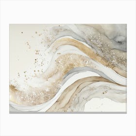 Elegant Natural White Gold Marble Canvas Print