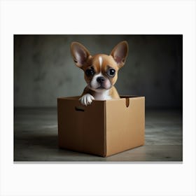 Dog In A Box 1 Canvas Print