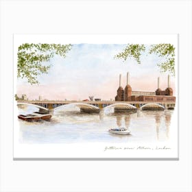 Battersea Power Station, Thames, London Canvas Print