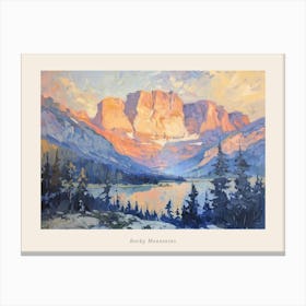 Western Sunset Landscapes Rocky Mountains 6 Poster Canvas Print