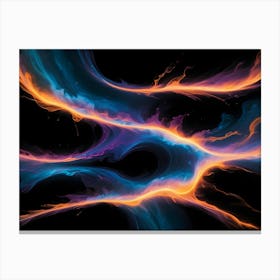 Abstract Image Of A Swirling, Glowing Nebula In Shades Of Blue, Purple, And Orange Canvas Print