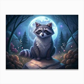 Raccoon In The Forest 1 Canvas Print