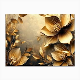 Gold Flowers 51 Canvas Print