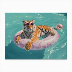 Tiger In The Pool Canvas Print