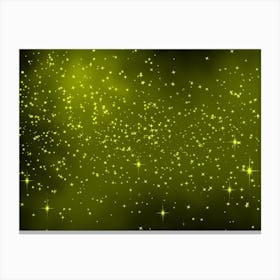 Lime Tone Shining Star Background Canvas Print