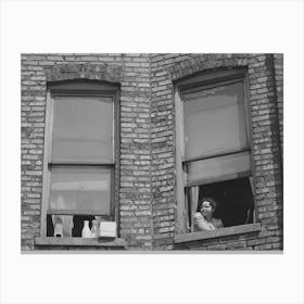 Window Of Apartment House Rented,Chicago, Illinois By Russell Lee Canvas Print