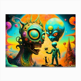 Aliens In Space 1 Canvas Print