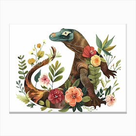Little Floral Komodo Dragon 2 Canvas Print