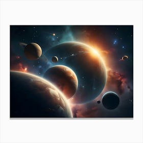 Planets In Space Canvas Print