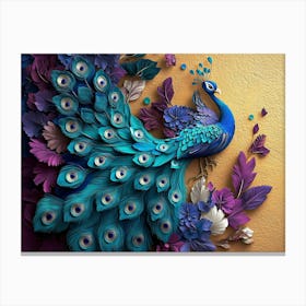 Colorful Peacock 15 Canvas Print